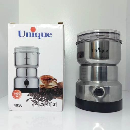 آسیاب قهوه یونیک پالاس مدل UQ-GREN-SS موتور 180 وات تیغه 8 پره استیل ظرفیت 70 گرم