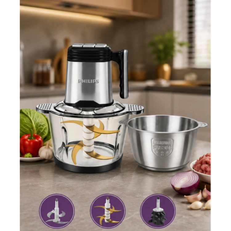 Philips HR2037 double bowl food chopper