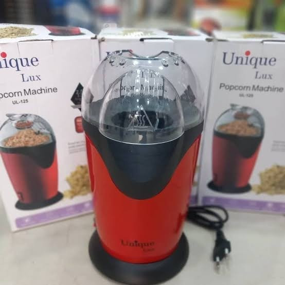 Unique Lux BXPC1500E hot air popcorn maker 1500W with transparent lid for home use