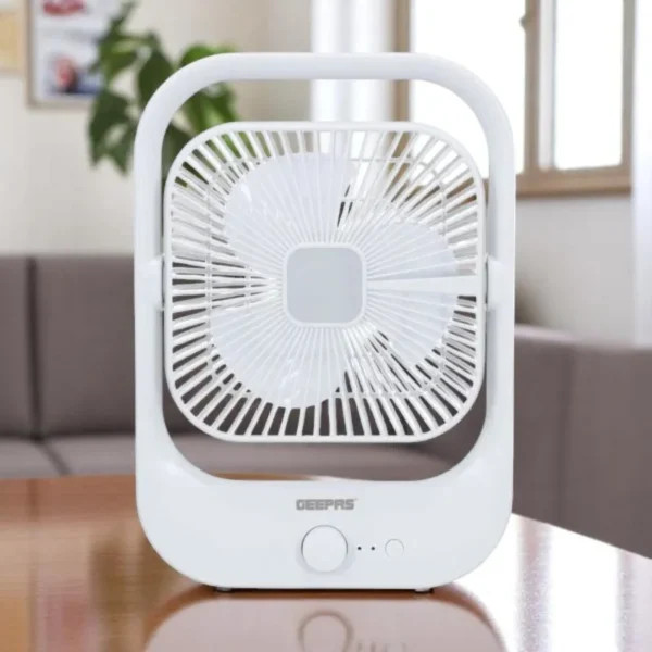 GEEPAS GF21162 Rechargeable Portable Desk Fan with LED Light