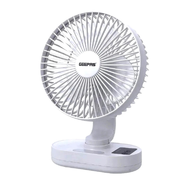 GEEPAS GF21157 rechargeable fan with LED light